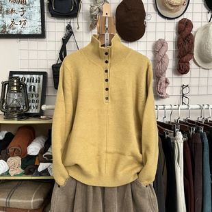 线衫 毛衣女安迪绒高弹力保暖套头开扣打底衫 冬 加厚针织衫 高领长袖