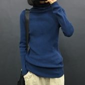 打底衫 2025冬季 女 针织衫 女加厚黑色毛衣宽松内搭大码 新款 高领长袖