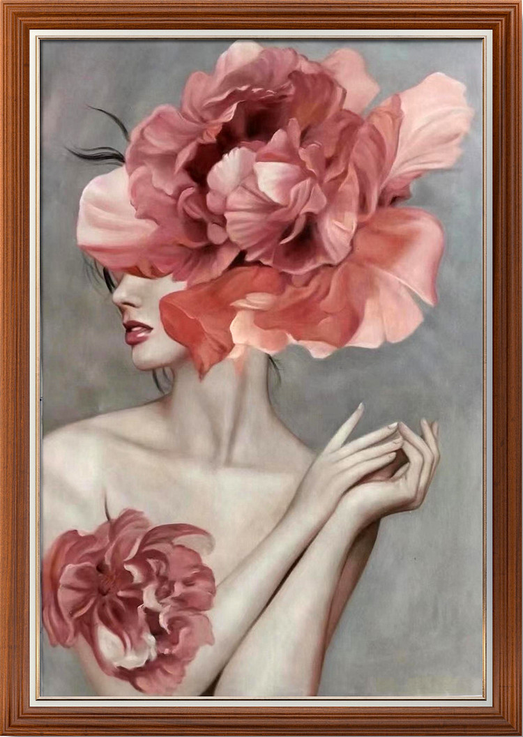 纯手绘现代美女人体装饰油画艺术客厅沙发卧室玄关餐厅酒店挂画