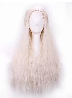 Girl Long Pure color Light Golden Curls Daenerys Targar yen