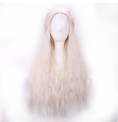Girl Long Pure color Light Golden Curls Daenerys Targar yen