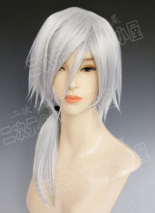 薄桜鬼 斋藤一 Saitou Hajime 风 银灰色 60cm cosplay造型假发