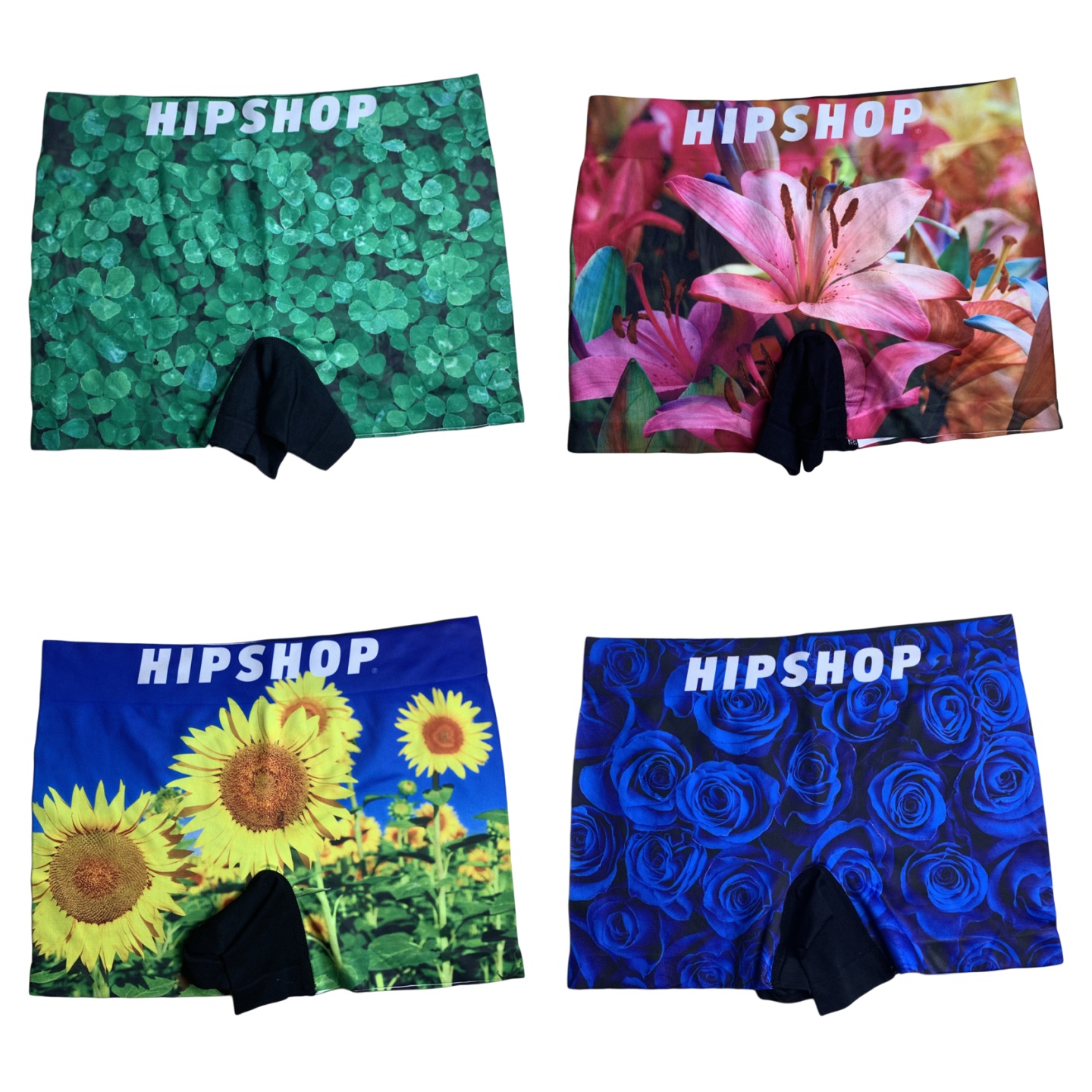 四叶草幸运向日葵蓝色短裤