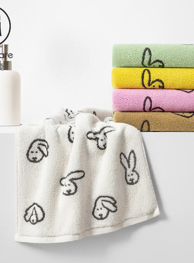 成人加大加厚兔子提花毛巾35*80CM155克柔软吸水洗澡宝宝擦脸毛巾