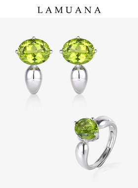 LAMUANA橄榄石系列 戒指zb55220 耳钉zb55158