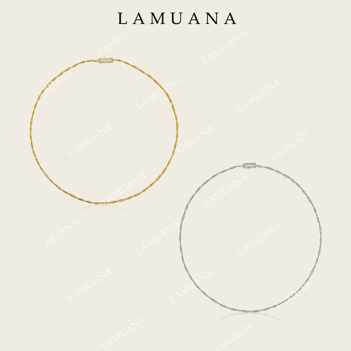 LAMUANA意大利进口鎏金麻花项圈s925银镀金简约百搭项链23017