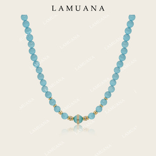 LAMUANA极光猫眼琉璃项链原创设计小众高级感毛衣链复古串珠73732