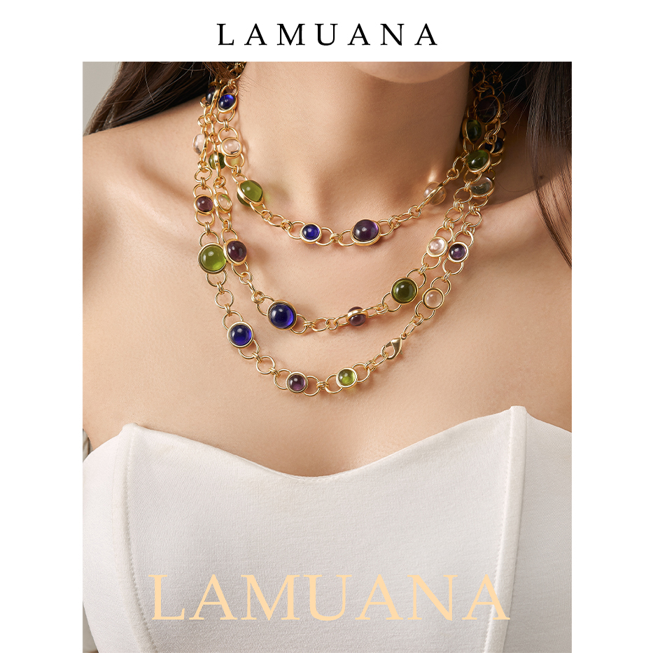 LAMUANA葡萄气泡琉璃项链