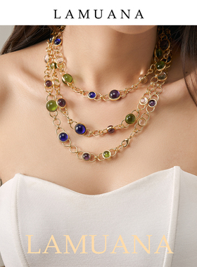 LAMUANA葡萄气泡琉璃项链
