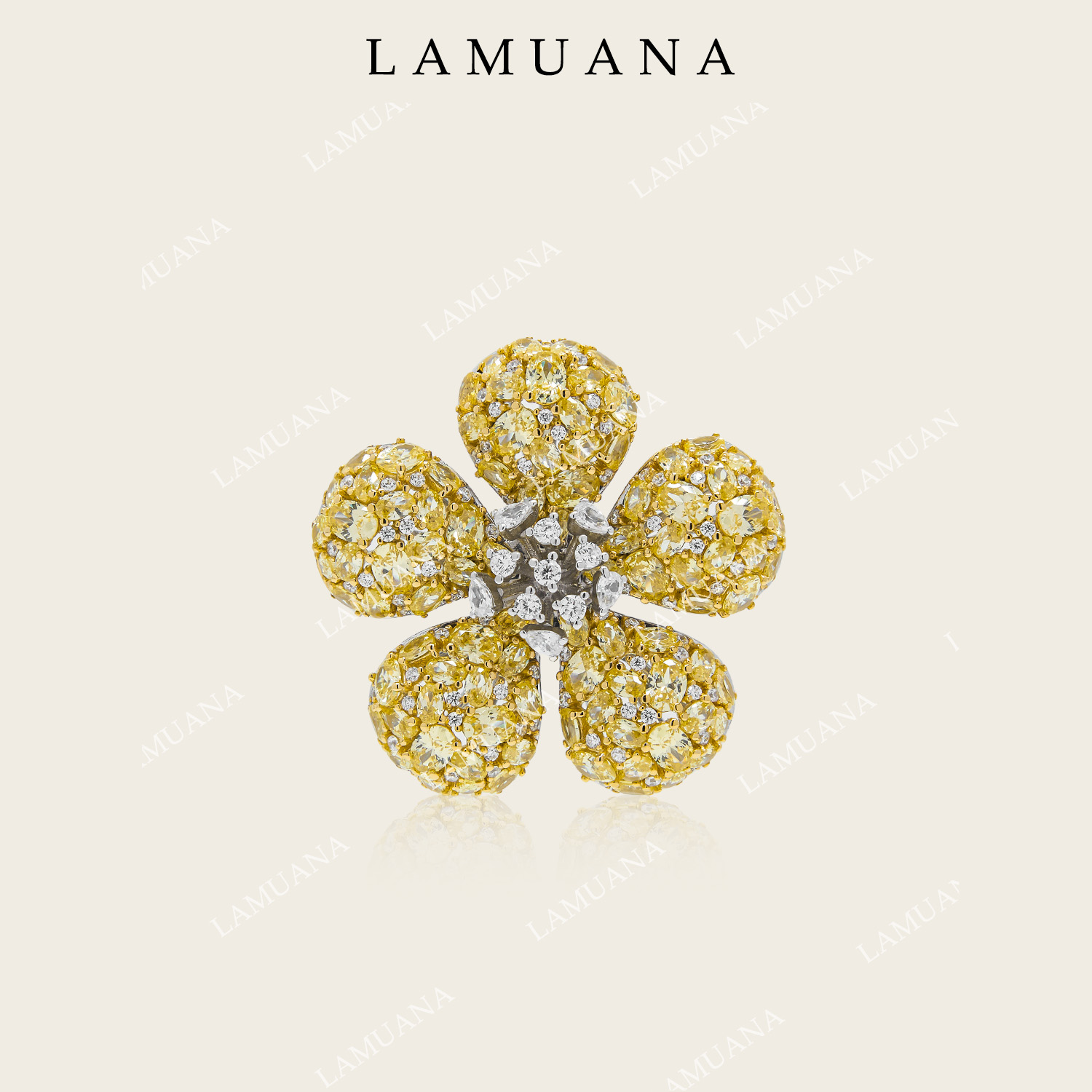 LAMUANA南法黄花戒指高级轻奢感珠宝戒指S925银花朵送礼物87012