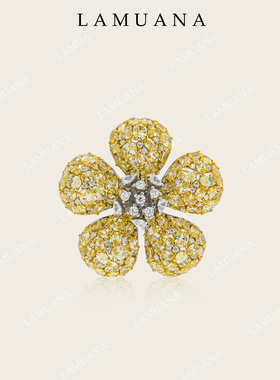 LAMUANA南法黄花戒指高级轻奢感珠宝戒指S925银花朵送礼物87012