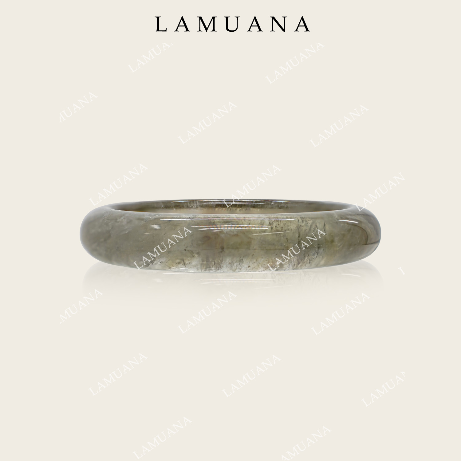 LAMUANA天然绿水晶手镯光泽润滑艺术感肌理天然石手环手链女84486