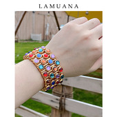 LAMUANA 彩色泡泡琉璃手链复古少女感小众设计感原创首饰女36744