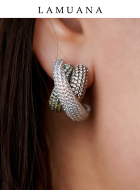 LAMUANA2024年新款交织艺术小众轻奢设计高级感耳饰耳钉女60992