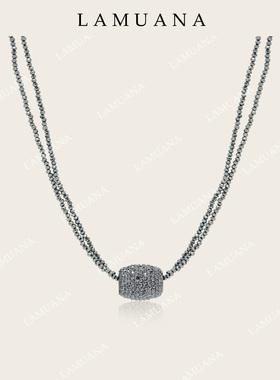 LAMUANA银灰钻系列项链小众设计感闪钻颈链圆圈夸张圆形女礼物