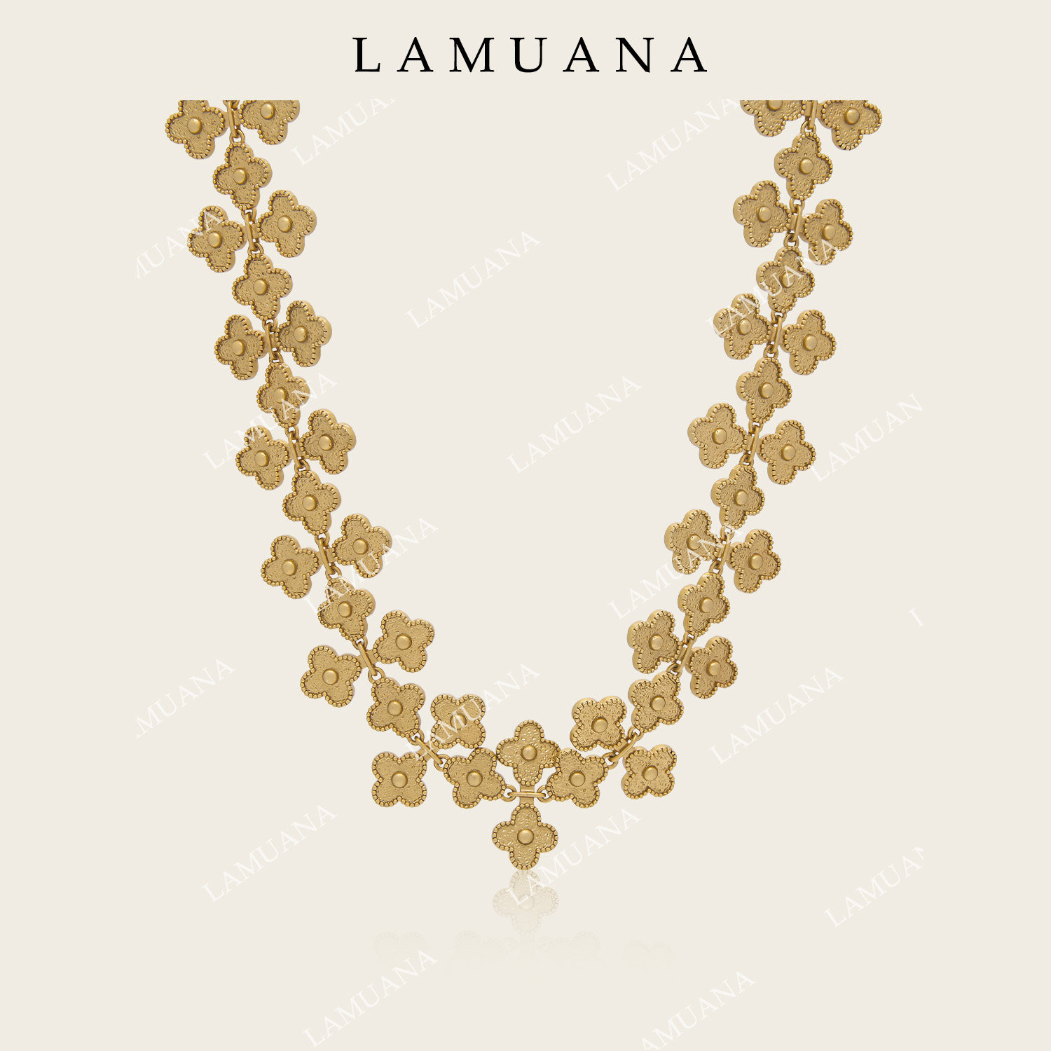 LAMUANA宫廷四叶花蕾丝系列小众设计感复古欧式项链锁骨链81133