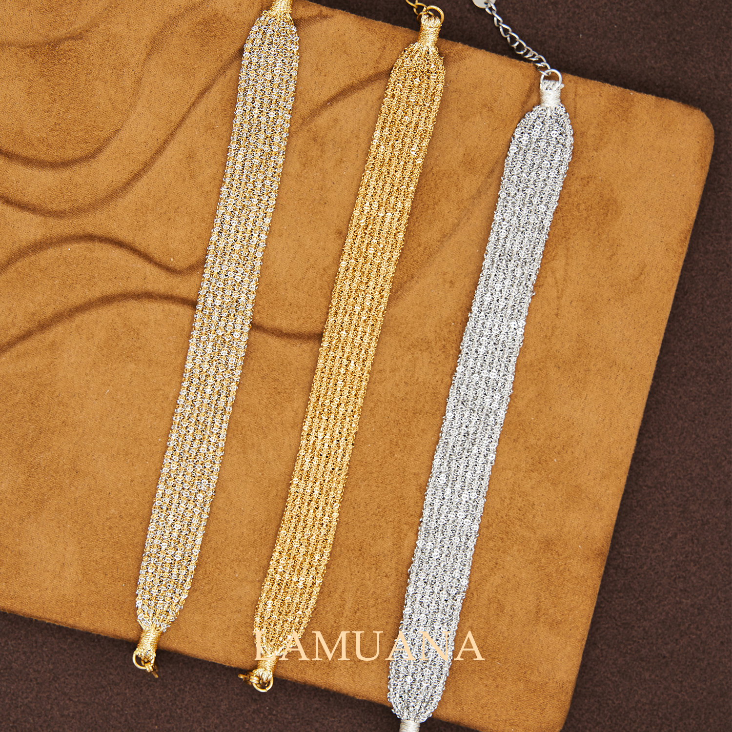 LAMUANA意大利手工金丝编织绳手链小众设计感珠宝工艺高级礼物