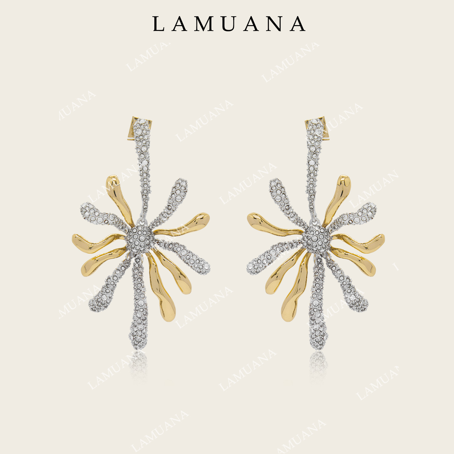 LAMUANA太阳花复古耳钉小众设计感高级时尚感夸张设计耳饰86039