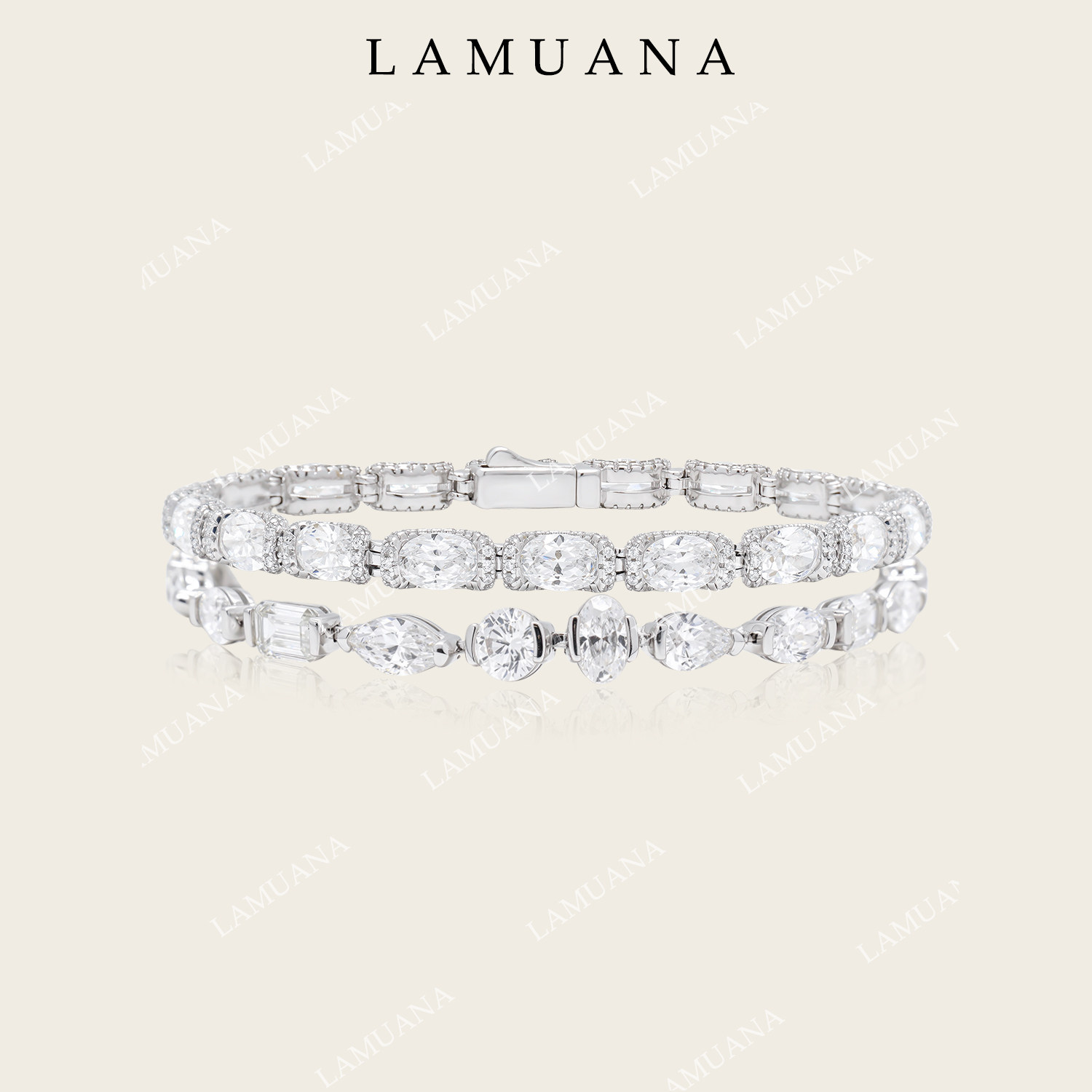 LAMUANA【轻奢银饰】异行钻石手链计ins感简约百搭高品质S925银