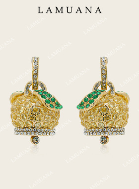 LAMUANA南法小苹果耳钉小众设计款度假风耳环复古设计25新品78850