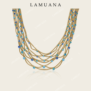 LAMUANA人鱼星河项链小众设计感复古choker颈链vintage风短79376