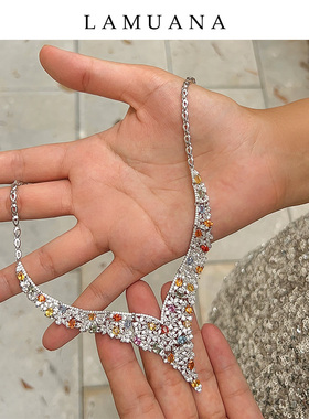 LAMUANA天然彩宝项链银