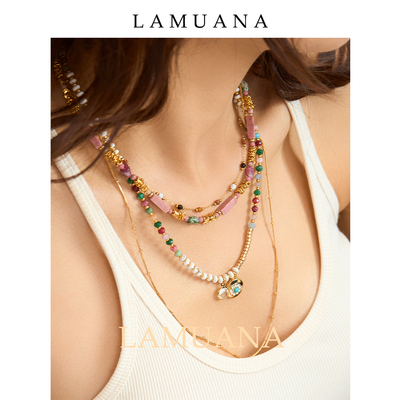 lamuana天然石串珠项链小众设计