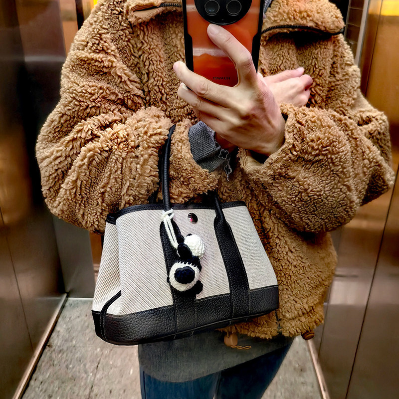 mini花园包包女2026新款手提帆布包时尚高级感单肩斜挎包菜篮子包