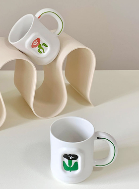 Faint 画框杯 原创设计桃花杯陶瓷杯 马克杯水杯 生日礼物