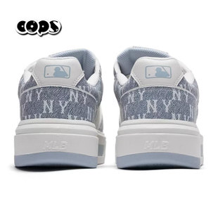 MLB老花板鞋男鞋女鞋春季休闲时尚运动NY满印厚底学长鞋3ASXM026N