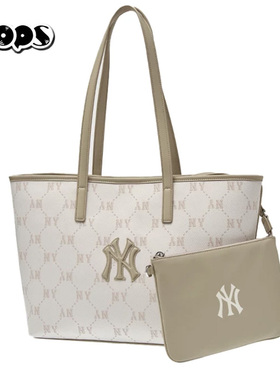MLB托特包男女26新款NY钻石老花拎包大容量单肩包手提包3AORMJ16N