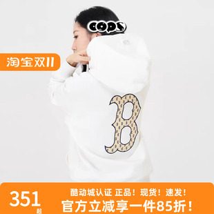 连帽卫衣3AHDM0141 新情侣老花印花logo时尚 MLB国内专柜正品 24冬季