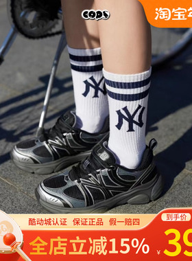 MLB情侣24款老爹鞋男女NY复古厚底增高运动休闲鞋3ARNACE4N/RNACE
