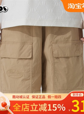 MLB情侣短裤25新款NY小标刺绣梭织男女工装裤休闲运动裤3ASMV0553