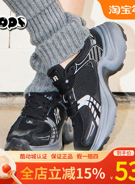 MLB黑色女鞋时尚老爹鞋网面拼接厚底增高休闲鞋25春季新款SHW04