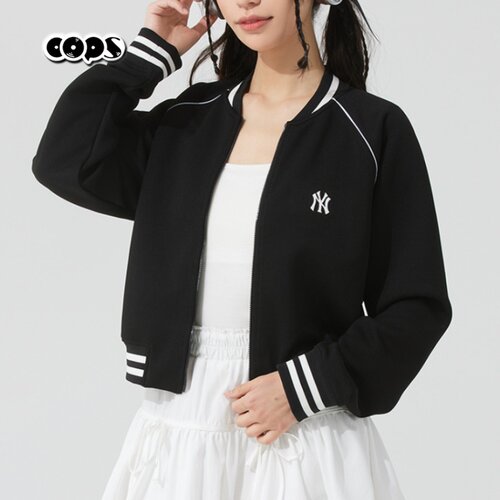 MLB外套女士25新款NY小标短款时尚休闲运动棒球服夹克3FTRV1251