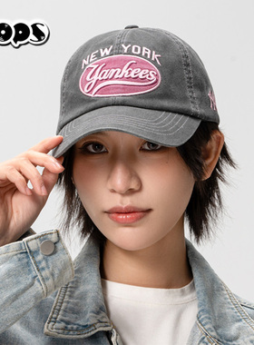 MLB复古字母鸭舌帽新款男女同款休闲遮阳棒球帽韩版刺绣3ACPV165N