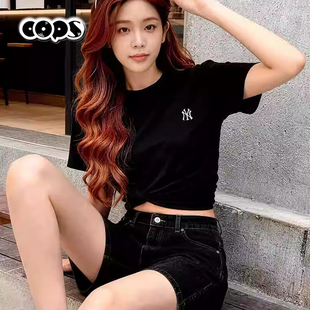 MLB短袖T恤男女同款经典纯色圆领休闲上衣2026春季新款3ATSB0163