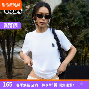 MLB短袖男女情侣时尚半袖休闲T恤纯色圆领T恤夏季新款3ATSB0163