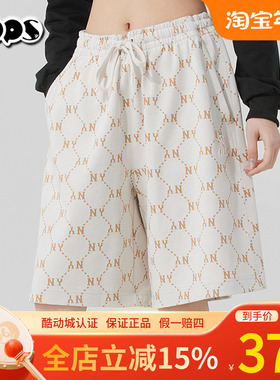 MLB短裤2025新款宽松NY老花满标男女情侣休闲运动五分裤3ASPM0153