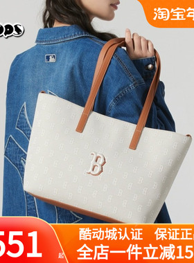 MLB男女情侣手提包25新款复古老花满印大容量托特单肩包3AORM015N