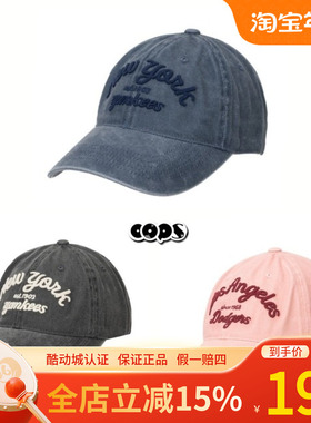 MLB情侣24新款棒球帽男女字母刺绣牛仔软顶鸭舌帽3ACPDS14N/CPDS1