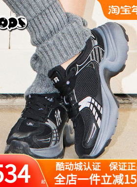 MLB黑色女鞋时尚老爹鞋网面拼接厚底增高休闲鞋25春季新款SHW04