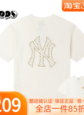 MLB短袖男女情侣25新款NY老花大标半袖宽松休闲运动T恤3ATSM0653