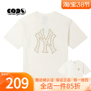MLB短袖男女情侣25新款NY老花大标半袖宽松休闲运动T恤3ATSM0653