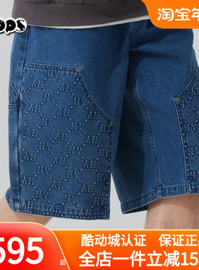 MLB短裤男25新款NY老花复古水洗时尚百搭休闲牛仔五分裤3LDPM0253