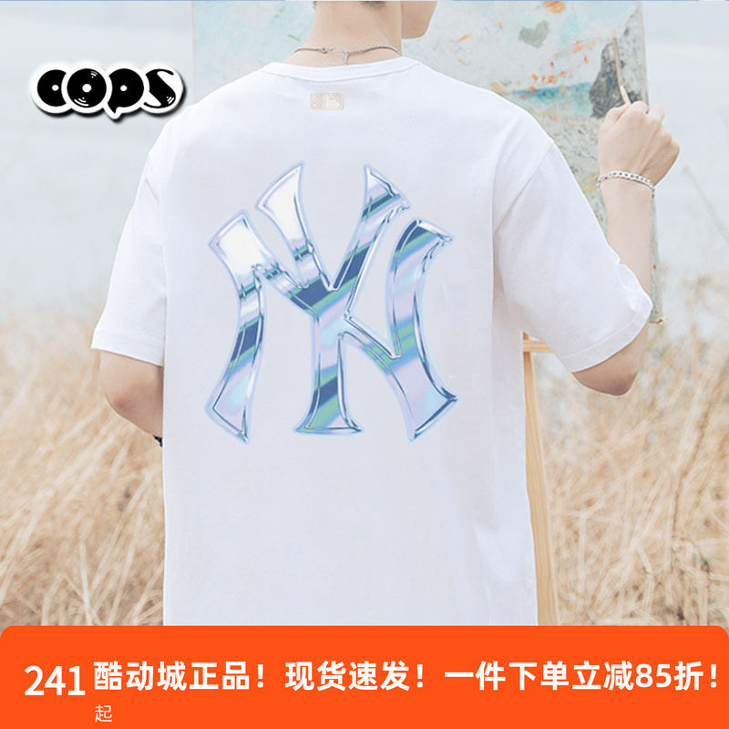 MLB情侣款宽松纯棉大logo休闲T恤图片