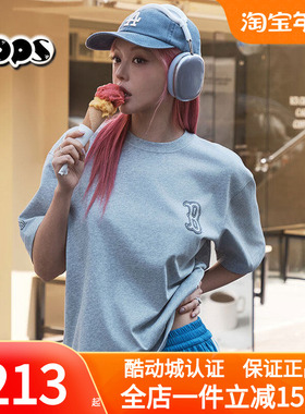 MLB灰色短袖男女情侣25新款大标涂鸦宽松运动休闲T恤3ATSB0353