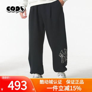 MLB男女情侣保暖加绒百搭大LOGO休闲束脚长裤 3APTB2156 25秋冬新款