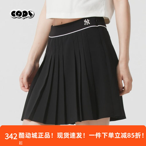 MLB半身裙女25新款NY学院风百褶裙时尚休闲百搭运动短裙3FSKV0253